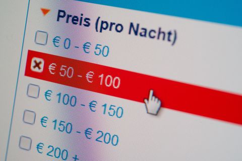 Hotelpreise auf der Website des Hotelbuchungsportals booking.com