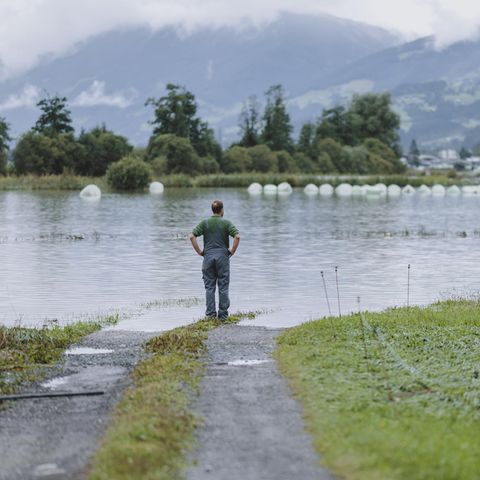 Hochwasser in Niedersill, Österreich