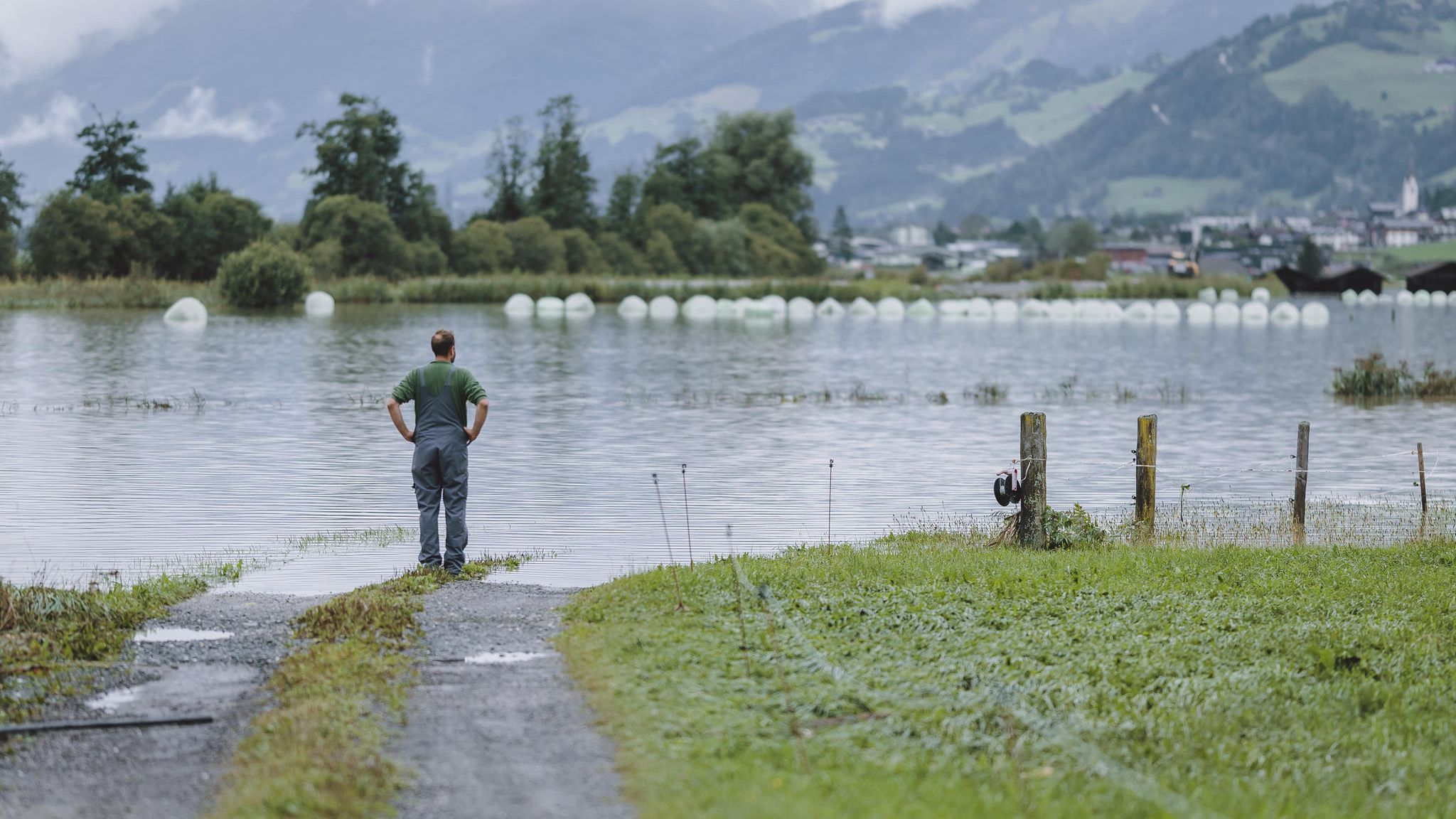 Hochwasser in Niedersill, Österreich