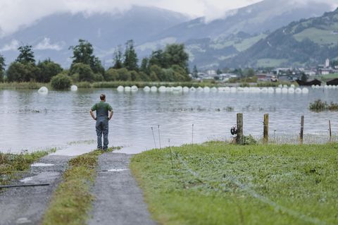 Hochwasser in Niedersill, Österreich