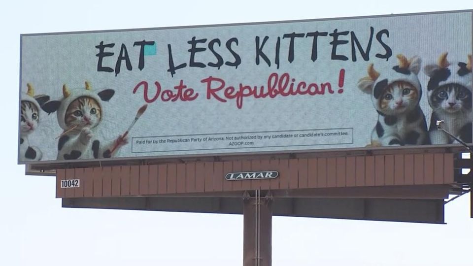 Die Plakate der Republikaner im US-Präsidentschaftswahlkampf sorgen für Tumult. Politikberater Stan Barnes meint, genau damit haben sie ihr Ziel erreicht: Aufmerksamkeit.