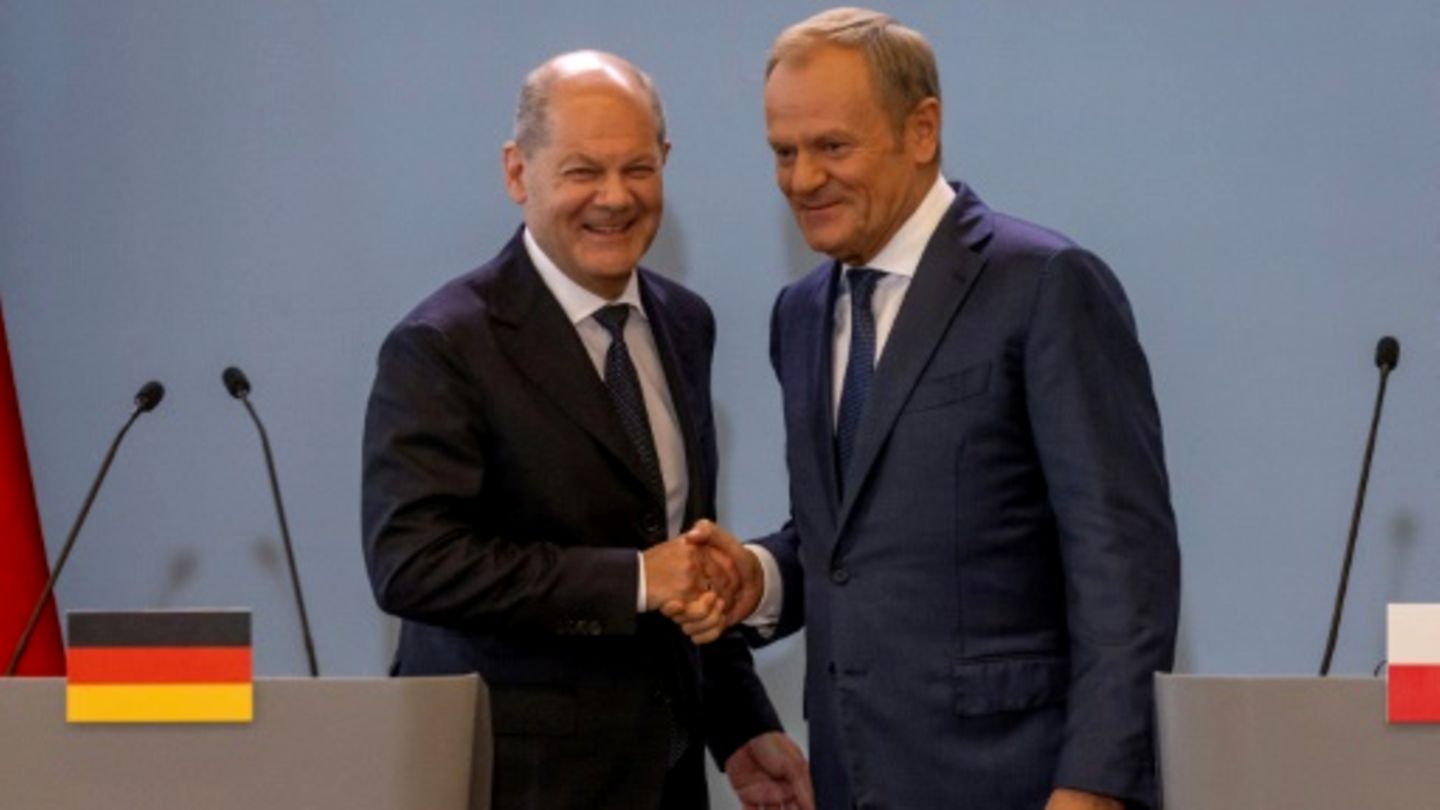 Olaf Scholz und Donald Tusk Anfang Juli in Warschau