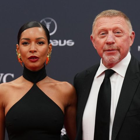 Lilian Monteiro in schwarzem Kleid und Boris Becker in schwarzem Anzug auf dem roten Teppich Lilian Monteiro in schwarzem Kleid und Boris Becker in schwarzem Anzug auf dem roten Teppich