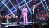 Kommentierten das Box-Spektakel: Elton, Laura Wontorra und Frank "Buschi" Buschmann