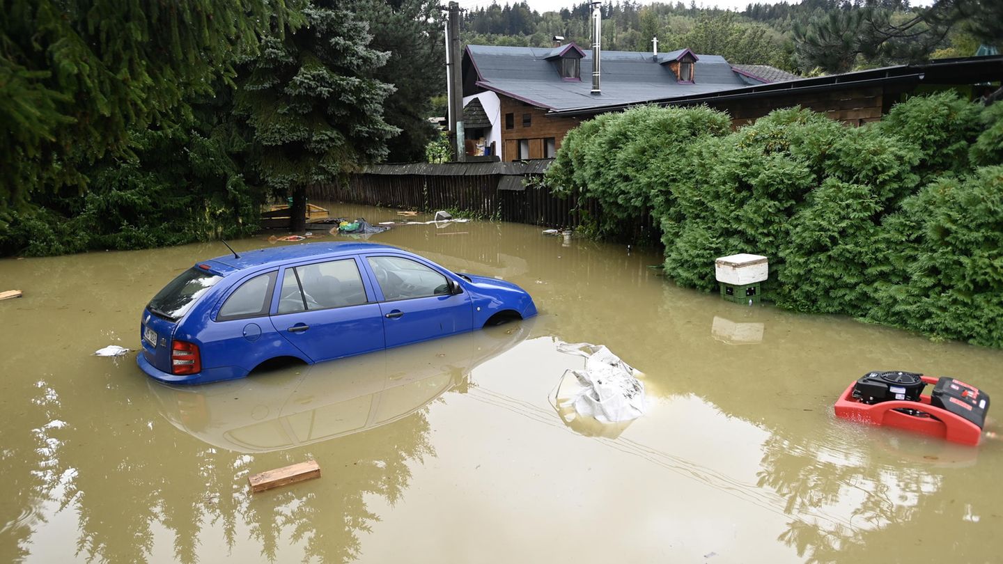 In Tschechien ist auch der Fluss Obere Betschwa übergelaufen