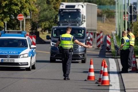 Grenzkontrolle bei Frankfurt/Oder