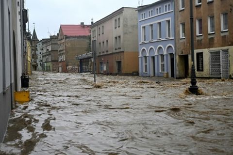 Überflutungen im südpolnischen Glucholazy