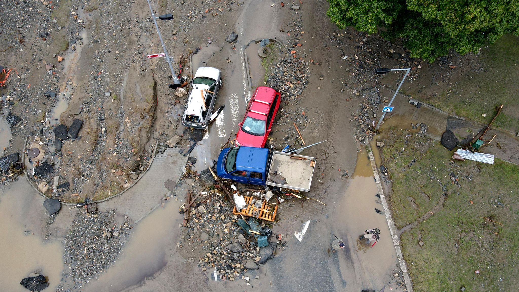Bebilderung Hochwasserschutz: Trümmer nach Hochwasser in der tschechischen Stadt Jesenik
