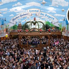 Zahlreiche Gäste feiern im Hacker-Festzelt den Beginn der Wiesn