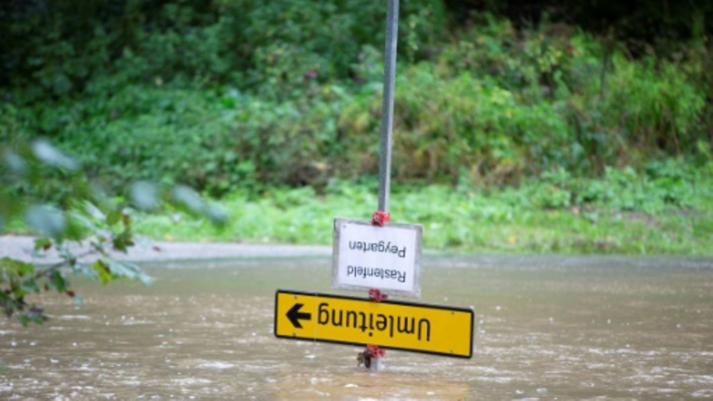 Hochwasser in Krumau am Kamp in Niederösterreich