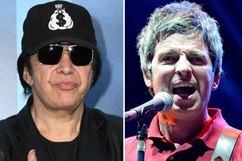 Gene Simmons von Kiss und Noel Gallagher von Oasis