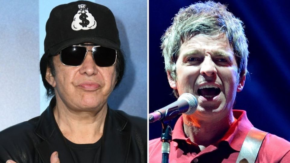 Gene Simmons von Kiss und Noel Gallagher von Oasis