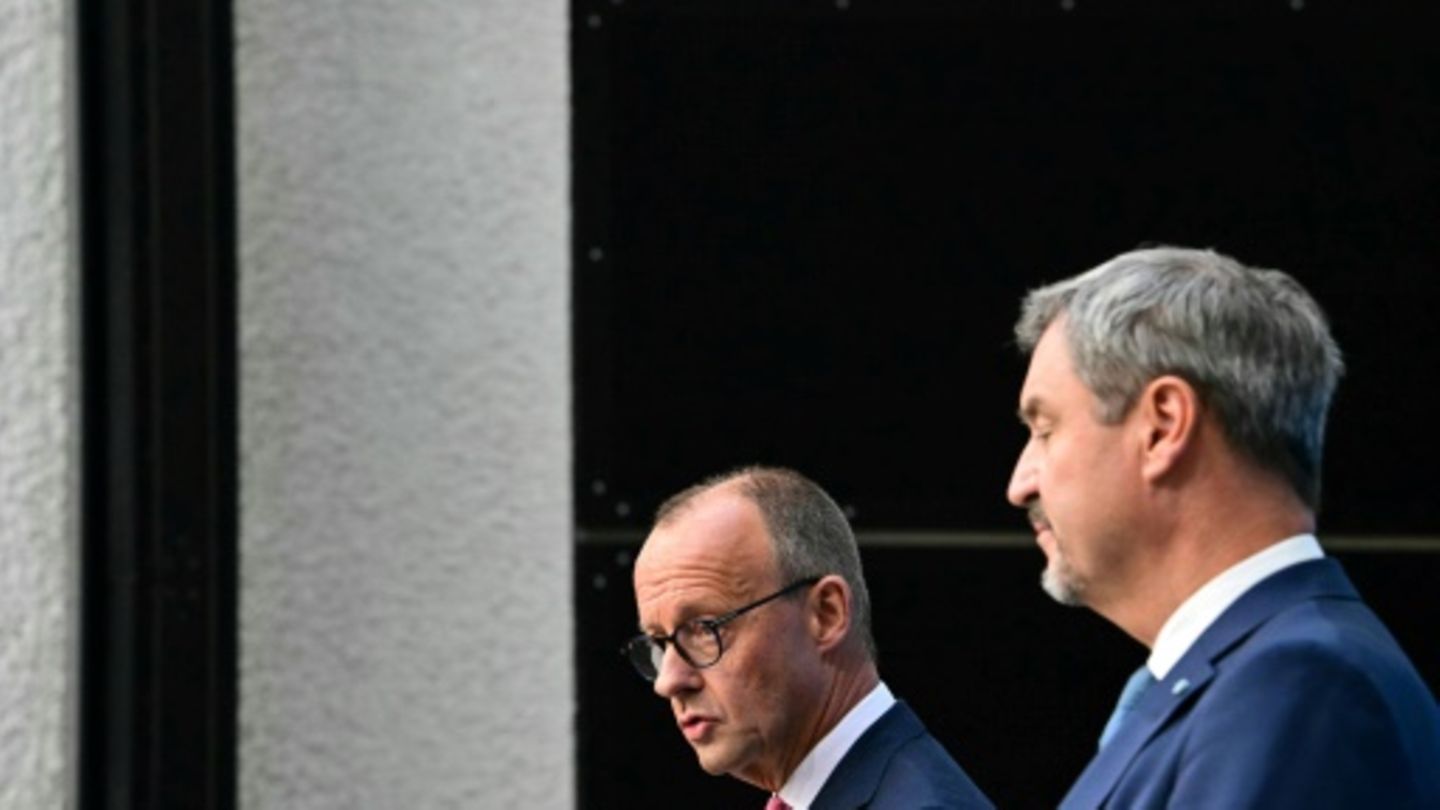 Merz und Söder bei Pressekonferenz