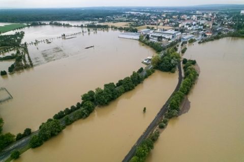 Hochwasser in Litovel nördlich des tschechischen Brno