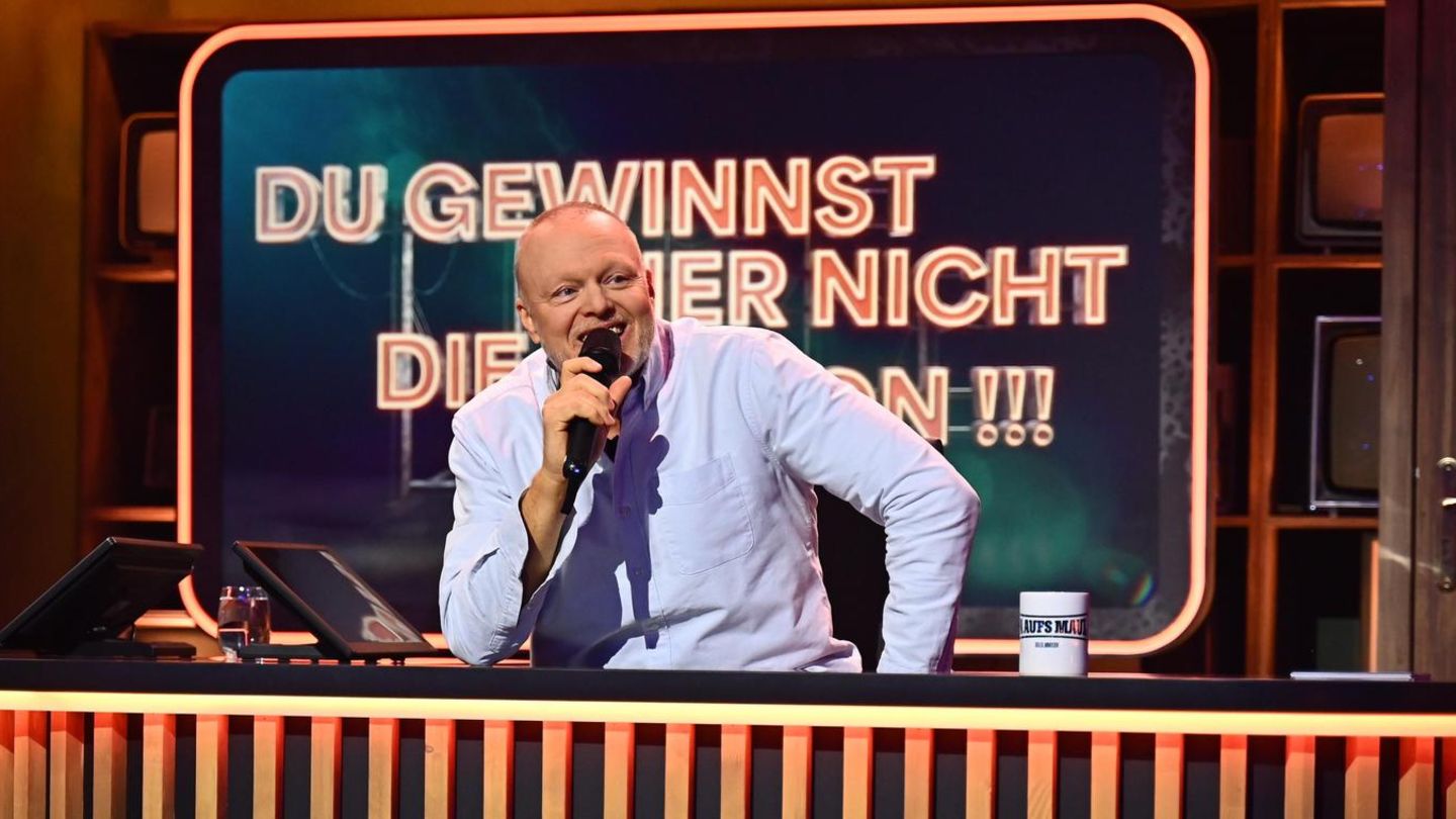 Stefan Raab am Podium seiner TV-Show