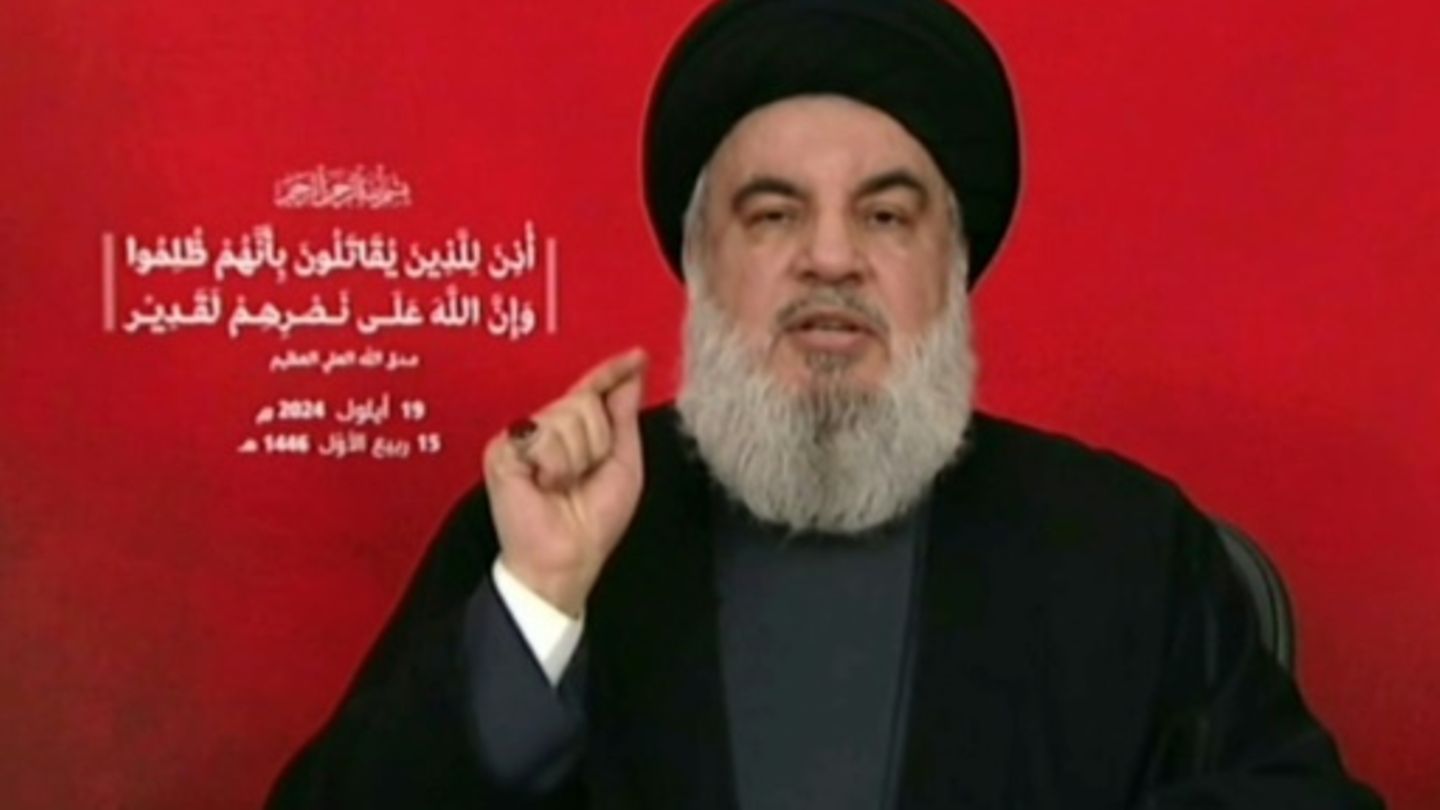 Hisbollah-Chef Nasrallah bei seiner Ansprache