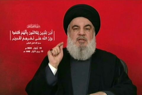 Hisbollah-Chef Nasrallah bei seiner Ansprache