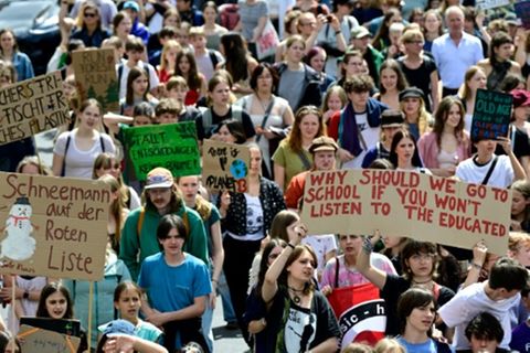 Teilnehmer bei früherem Klimastreik