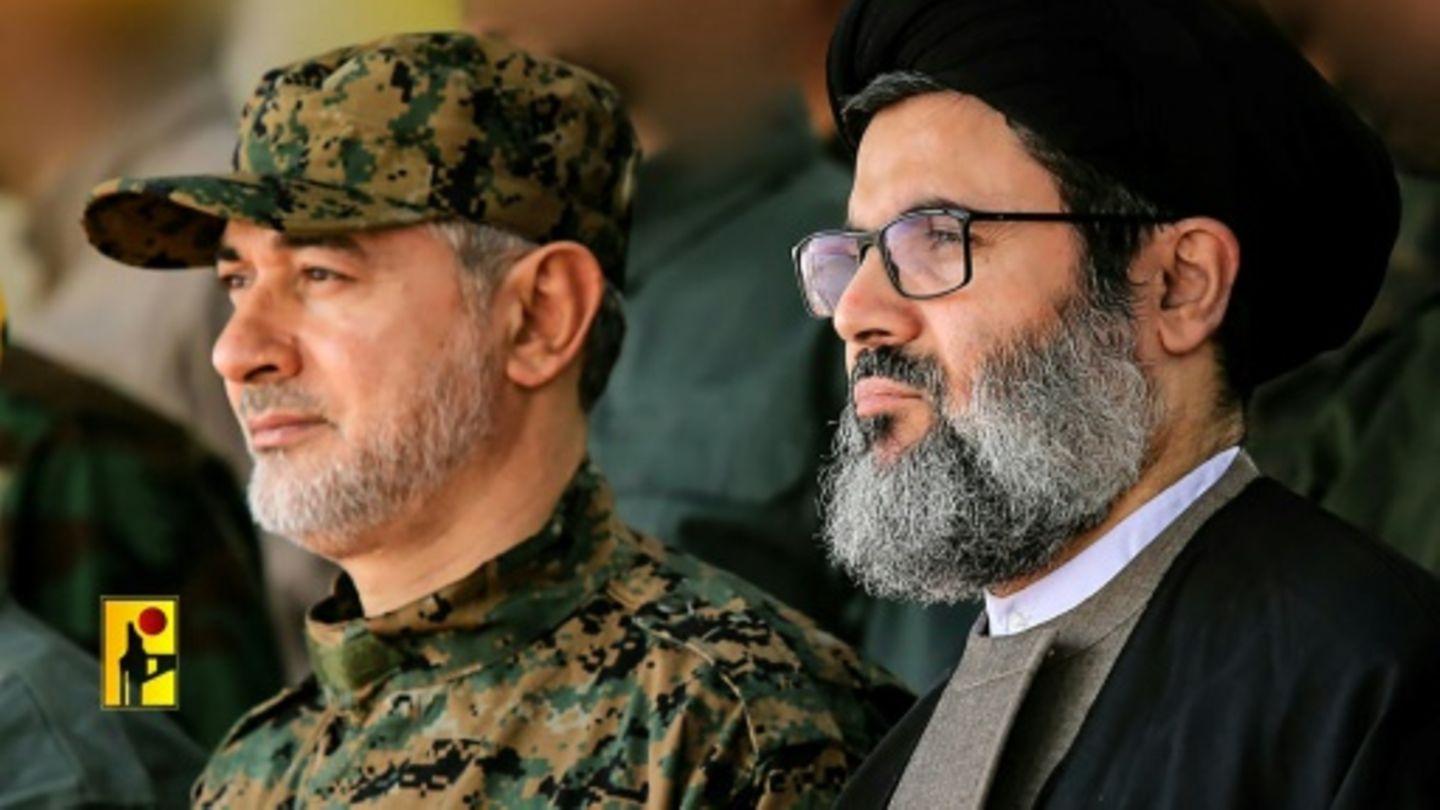 Ibrahim Akil (L) mit Hisbollah-Chef Hassan Nasrallah