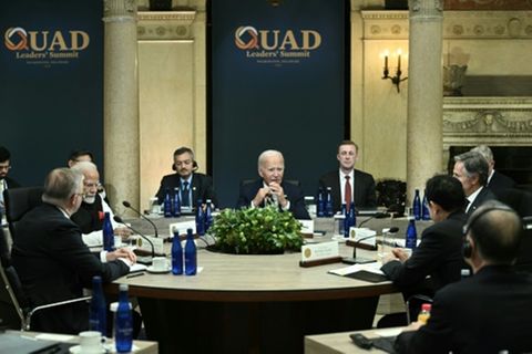 President Joe Biden hosts 'Quad' leaders from Australia, India and Japan at his former high school in Wilmington, Delaware