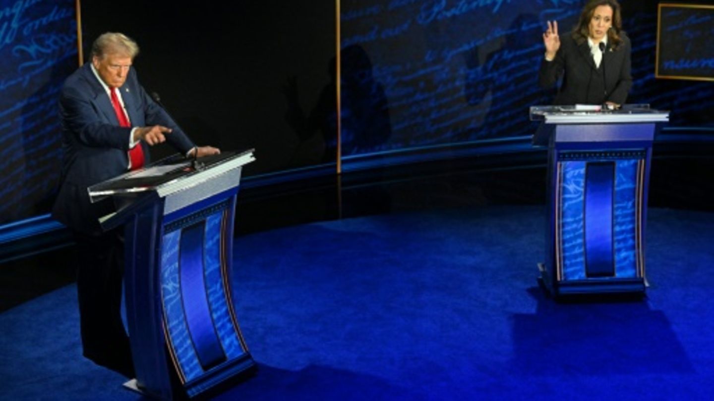 Trump und Harris bei der TV-Debatte am 10. September