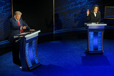 Trump und Harris bei der TV-Debatte am 10. September