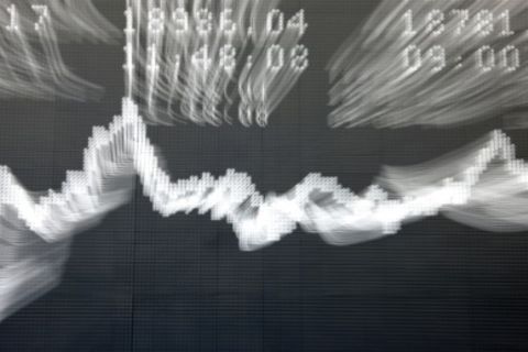 Anzeigetafel von Börse in Frankfurt am Main