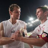Jens Lehmann und Thomas Hitzlsperger nach einem Spiel