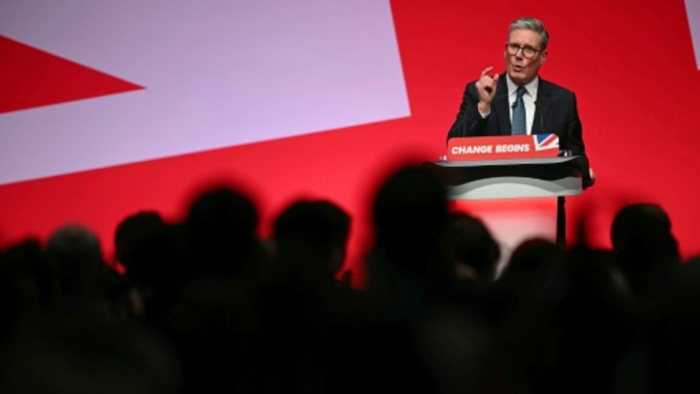 Der britische Premier bei seiner Rede am Dienstag