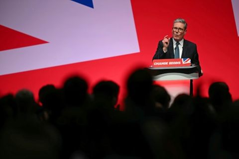 Der britische Premier bei seiner Rede am Dienstag