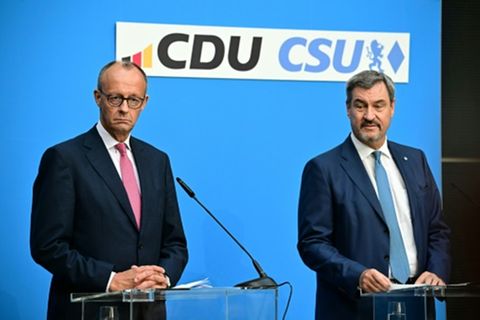 Markus Söder (rechts) mit CDU-Bundeschef Friedrich Merz