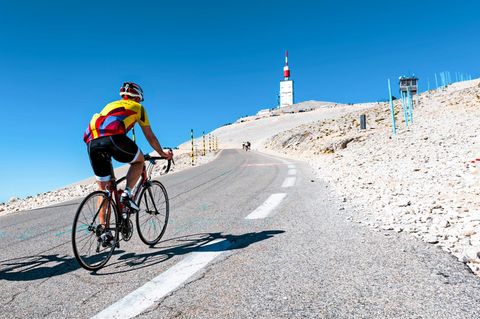 Radfahrer auf dem Mont Ventoux