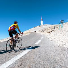 Radfahrer auf dem Mont Ventoux