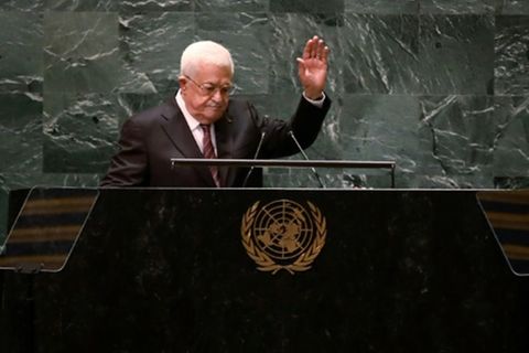 Palästinenserpräsident Abbas am Donnerstag bei seiner Rede in der UN-Vollversammlung