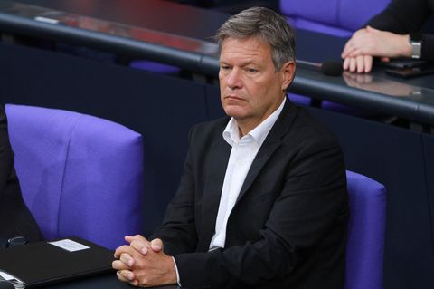Bundeswirtschaftsminister Robert Habeck (Grüne) im Bundestag.