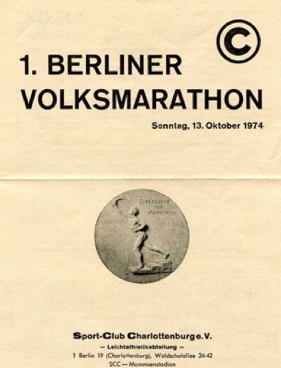 Berlin-Marathon Flugblatt, Aufruf zum ersten Berlin-Marathon