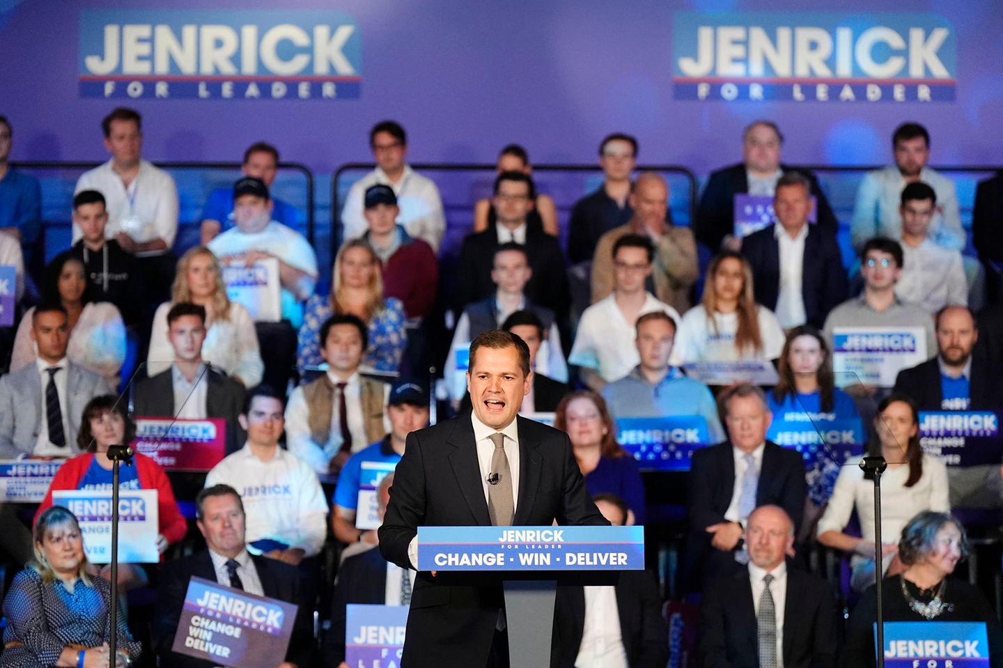 Robert Jenrick Tory London Tories: Robert Jenrick auf einer Wahlveranstaltung in London im September
