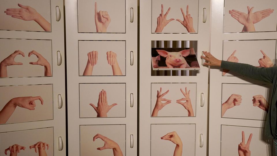Eine Tafel mit Gebärden Eine Tafel mit Gebärden