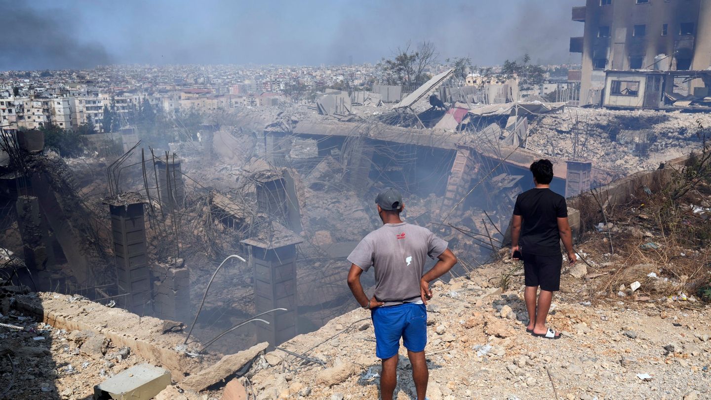 Ganze Wohnblocks wurden bei den israelischen Angriffen im Süden von Beirut zerstört Ganze Wohnblocks wurden bei den israelischen Angriffen im Süden von Beirut zerstört