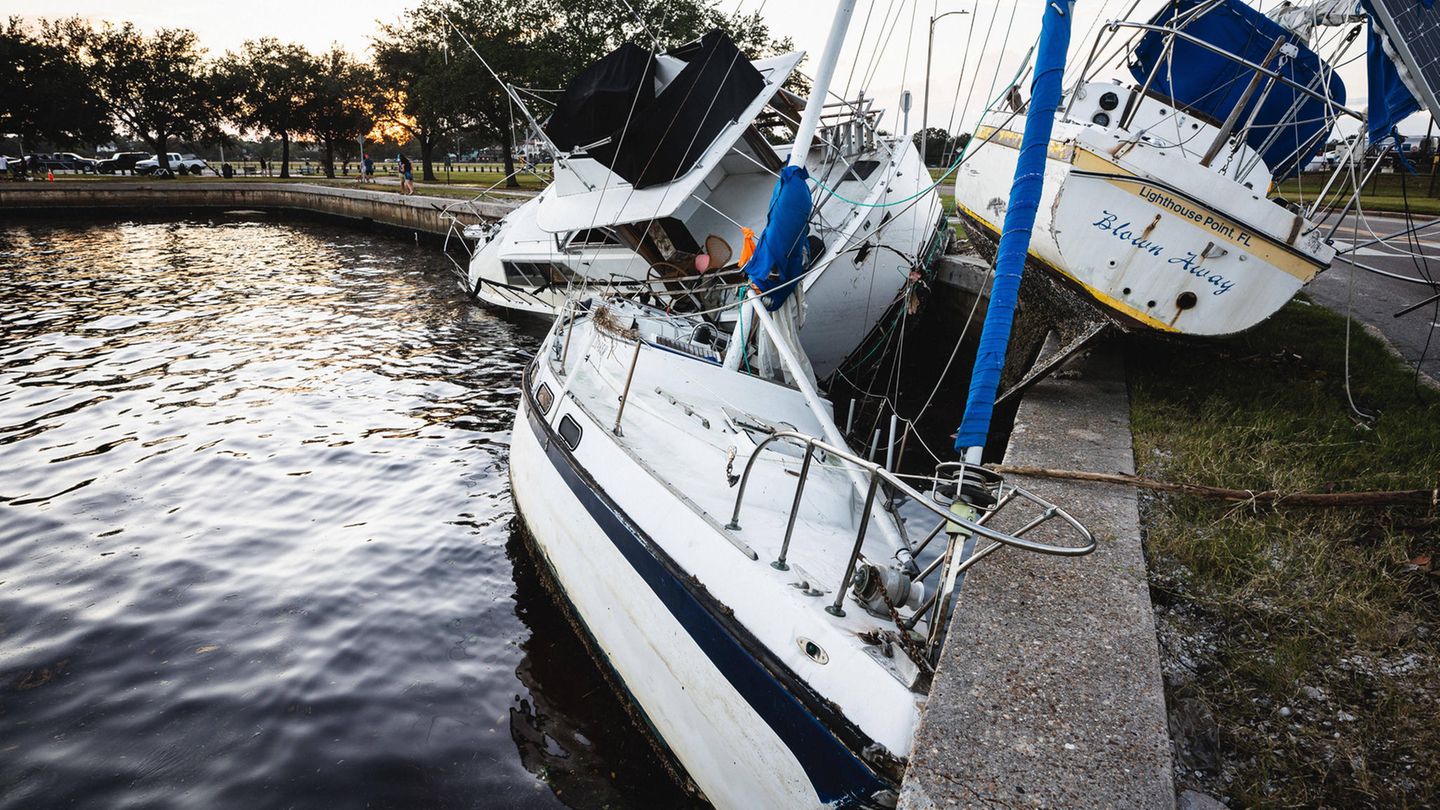 In Davis Island wirbelte Helene ein paar Jachten an die Kaimauer