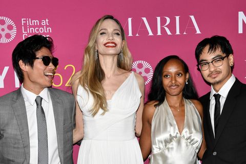 Angelina Jolie mit ihren Kindern Pax (von links), Zahara und Maddox