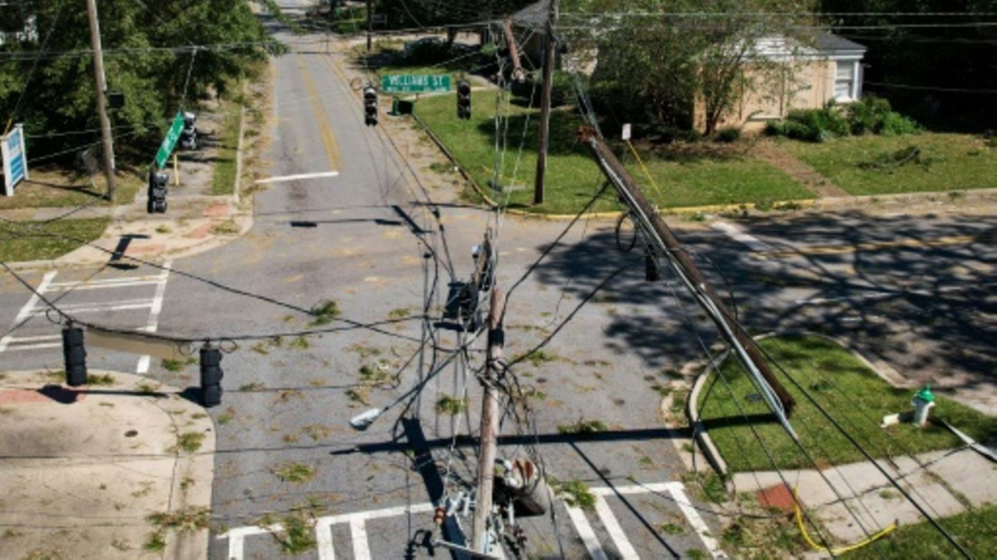 Zerstörungen in der Stadt Valdosta in Georgia