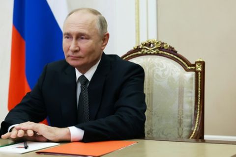 Putin bei einer Videokonferenz am Freitag