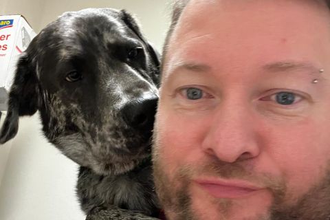 Panikattacke: Assistenzhund Marvel mit seinem Herrchen