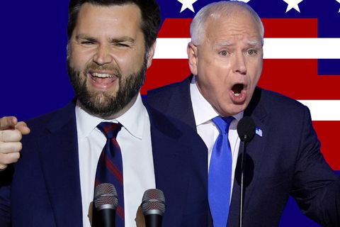 Streithähne für Dienstagabend: der demokratische Vizekandidat Tim Walz (r.) und sein republikanisches Pendant J.D Vance