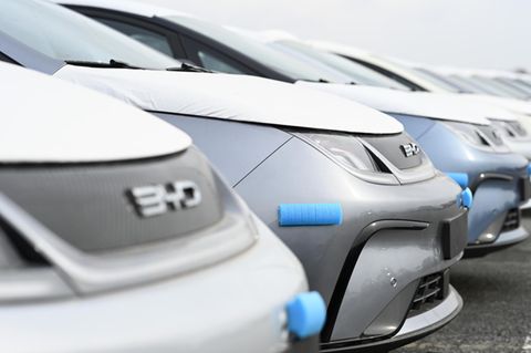 Elektroautos des chinesischen Herstellers BYD