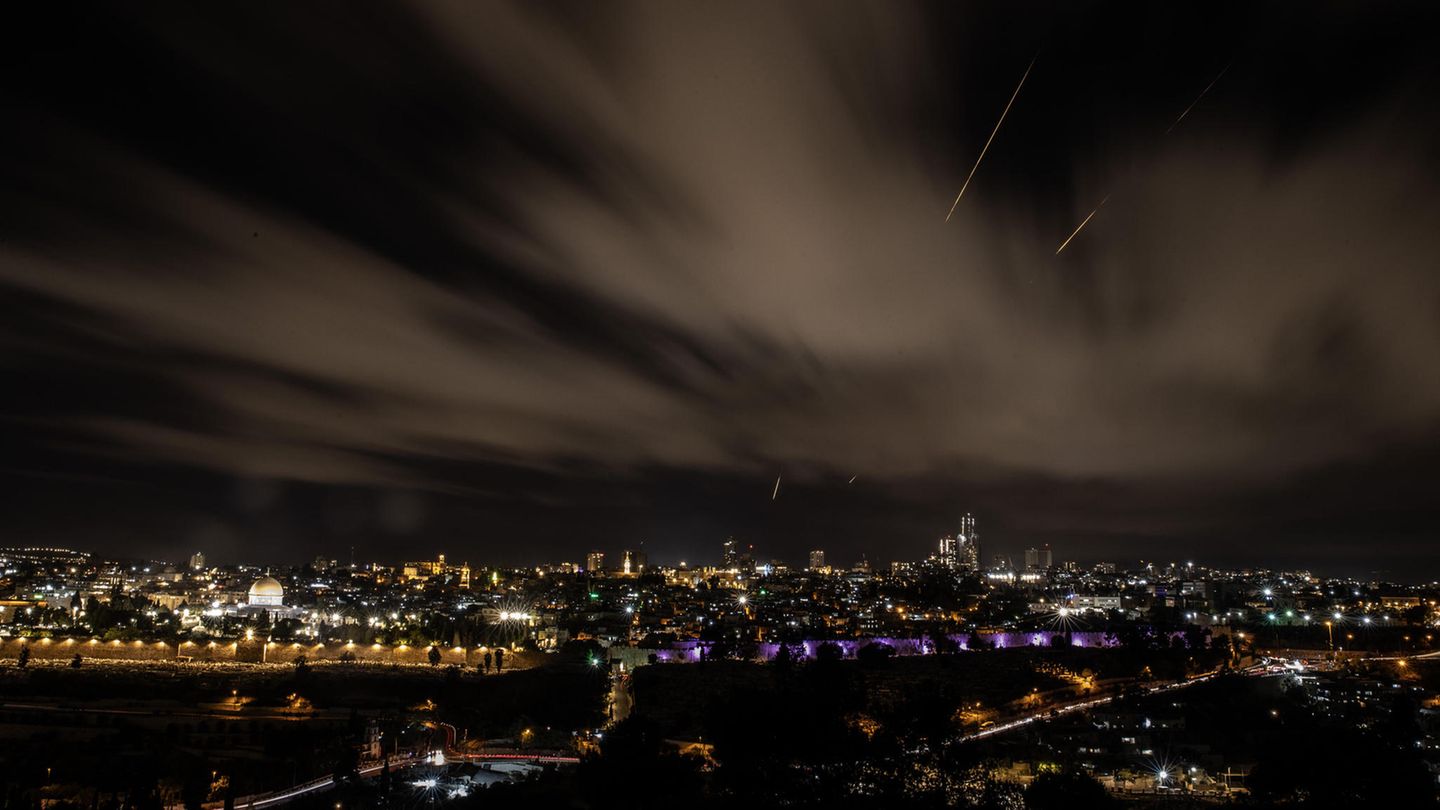 Iranische Raketen über Jerusalem  am 1.Oktober 2024