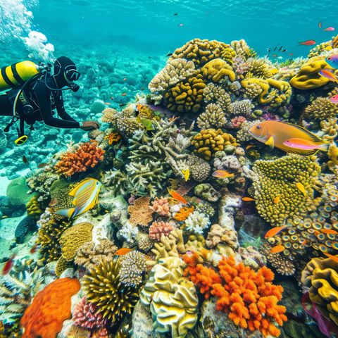 Coral protection: colorful coral reef