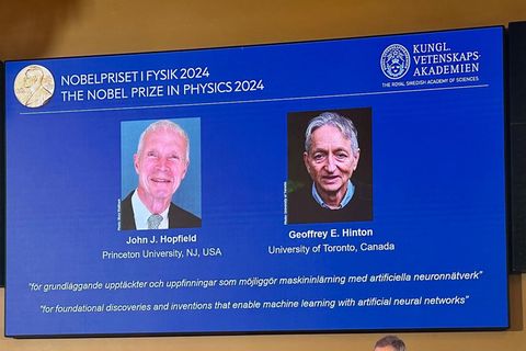 John J. Hopfield (l) und Geoffrey E. Hinton erhalten den Physik-Nobelpreis 2024