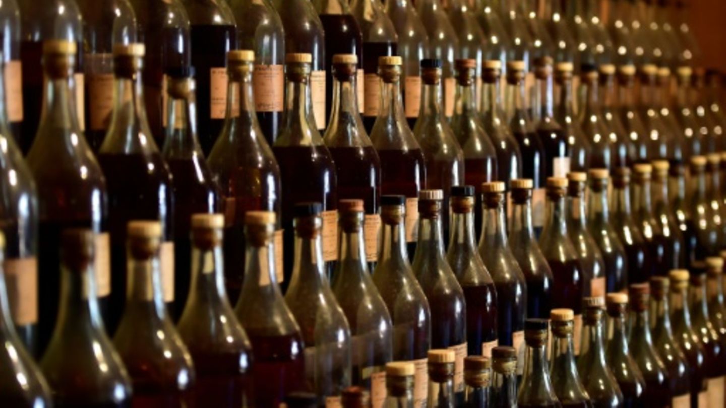 Cognac-Flaschen in Frankreich